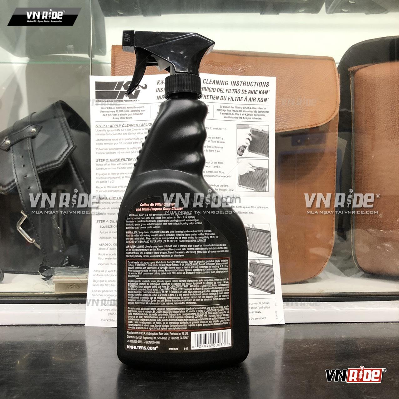 Vệ sinh lọc gió K&N Power Kleen Air Filter Cleaner (946ml) VNRIDE
