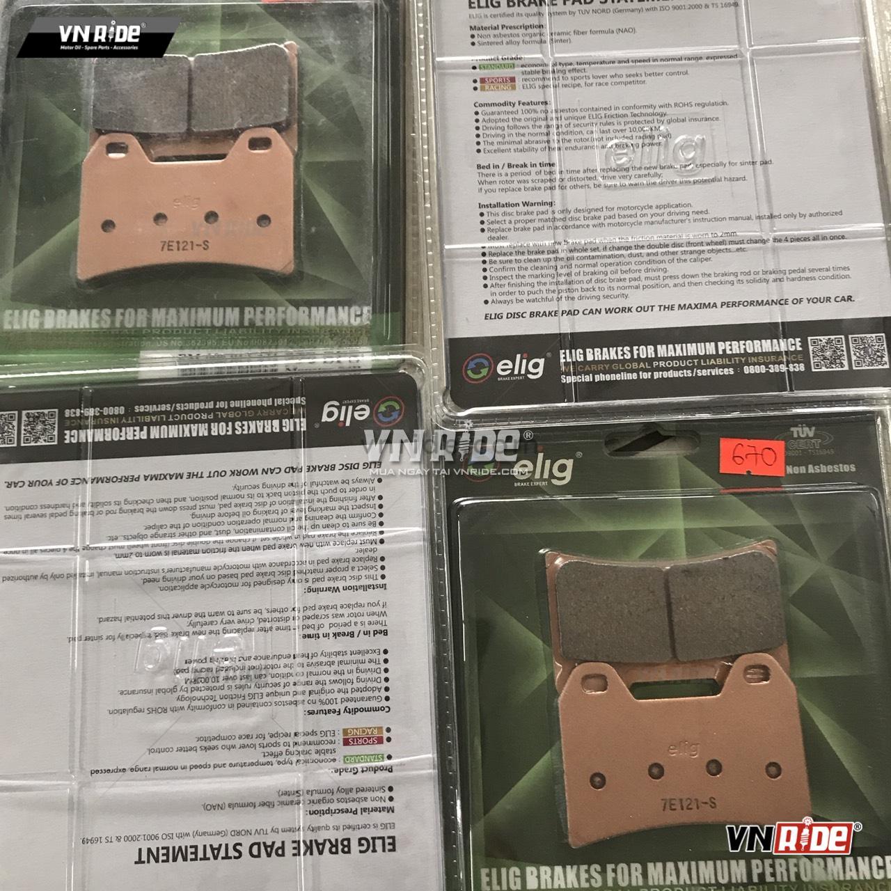 Má phanh (bố thắng) trước xe moto Elig Brake Pads (Sintered EM006-TA1) Má phanh (bố thắng) trước xe moto Elig Brake Pads (Sintered EM006-TA1)