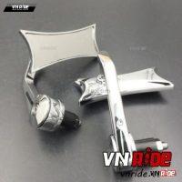 Gương gù tay lái Cruiser mạ crom mẫu 3 Gương gù tay lái Cruiser mạ crom mẫu 3