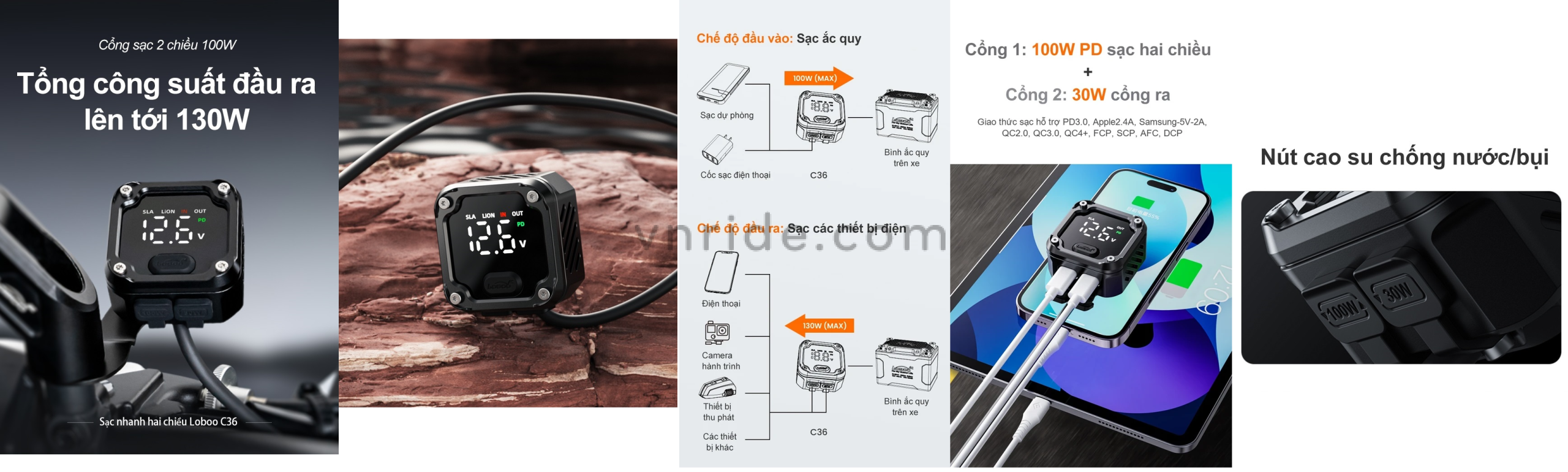 Cổng sạc USB 2 chiều Loboo C36 1