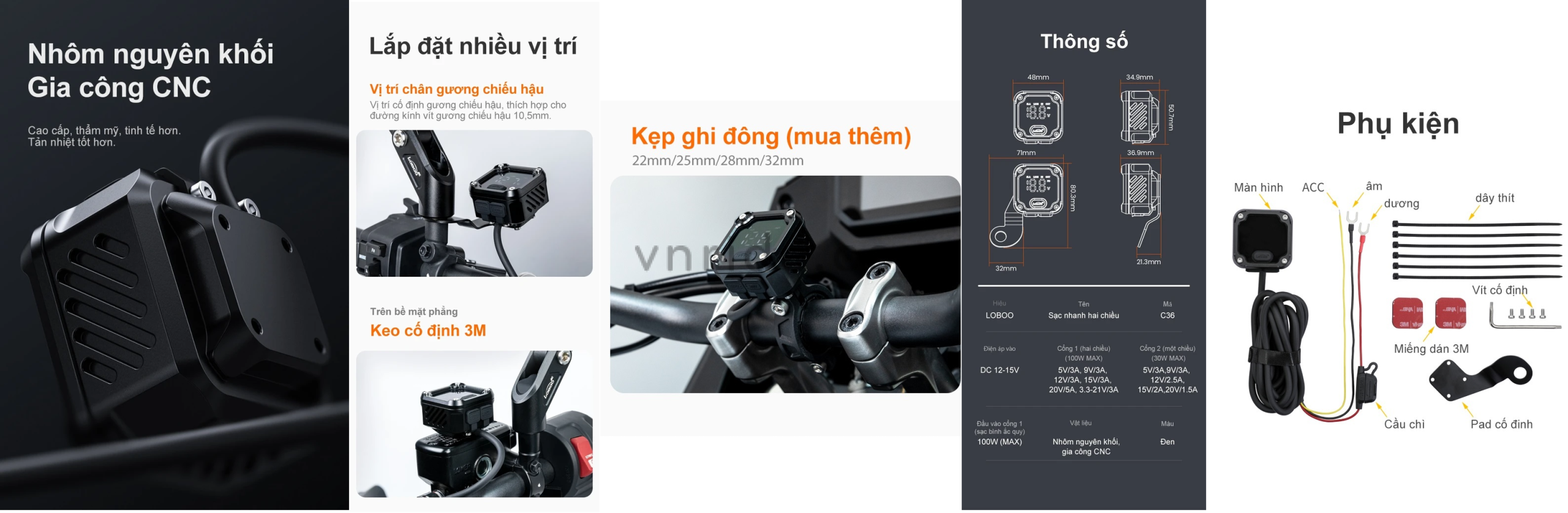 Cổng sạc USB 2 chiều Loboo C36 3