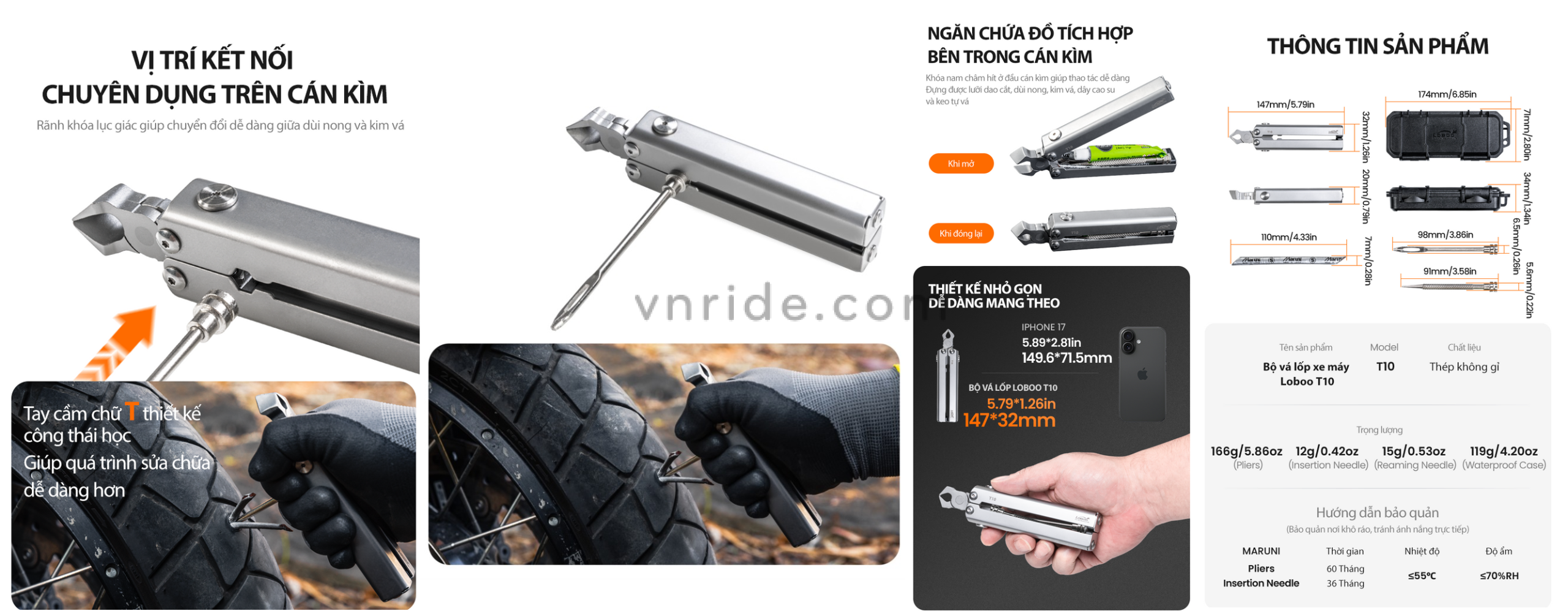 Bộ vá lốp xe máy Loboo T10 1